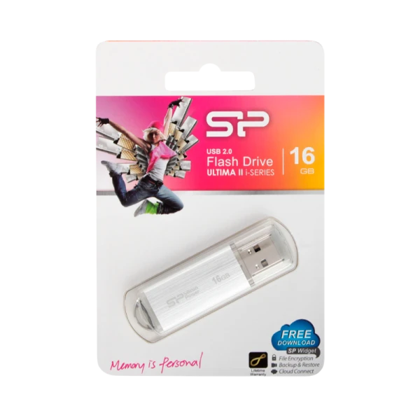 Флеш-накопитель Silicon Power Ultima II 16GB USB2.0 пластик серебряный