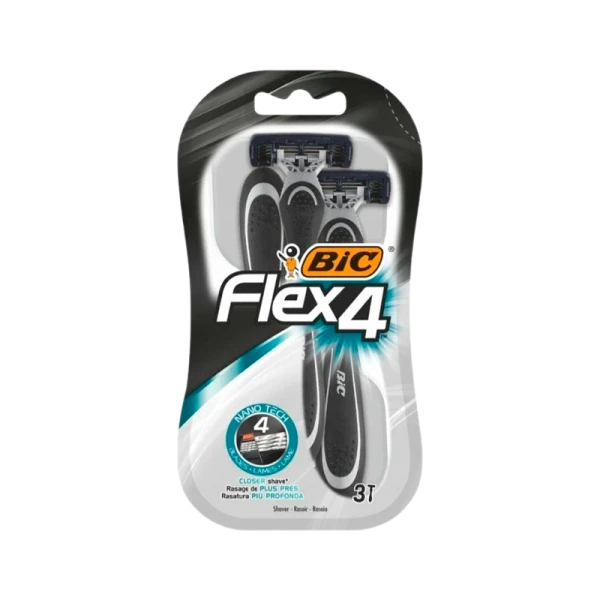 Бритва BIC "Flex 4" 4 лезвия прорезиненная ручка 3шт. (1/10)
