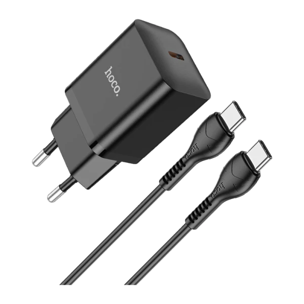 Сетевое З/У HOCO N27 Type-C 20W с кабелем Type-C-Type-C белый (1/13/130)