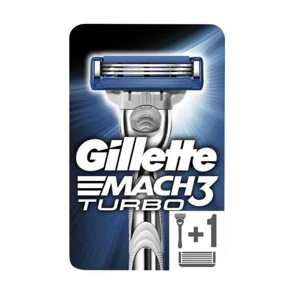 Бритва Gillette MACH3 TURBO 3 лезвия 2 кассеты пластиковая ручка ENG (1/6)