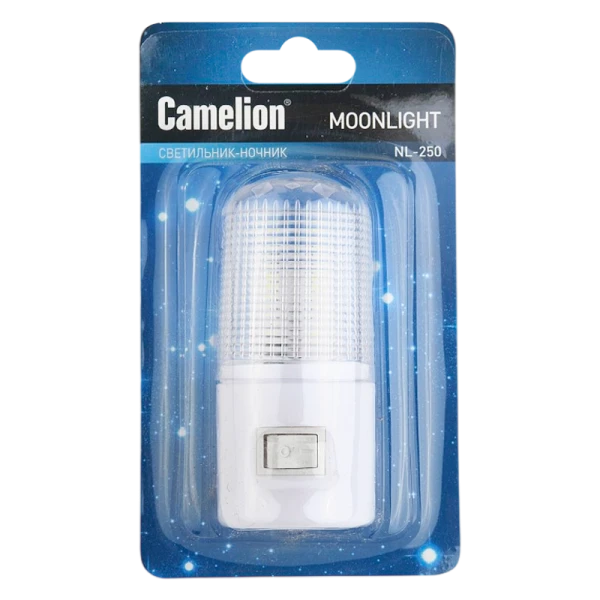 Ночник Camelion NL-250 220V в розетку белый (1/96)