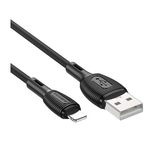 Кабель Borofone BX86 USB (m)-Lightning (m) 1.0м 2.4A силикон черный (1/360)