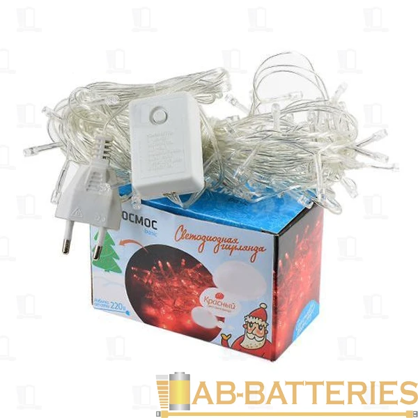 Гирлянда Космос 50LED 6.5м лампочки нить 8 режимов красный