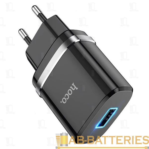 Сетевое З/У HOCO N1 1USB 2.4A черный (1/12/120)