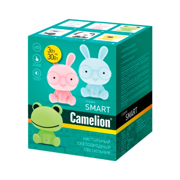 Светильник настольный Camelion KD-892 3W 1LED IP20 на основании сенс. розовый (1/12)