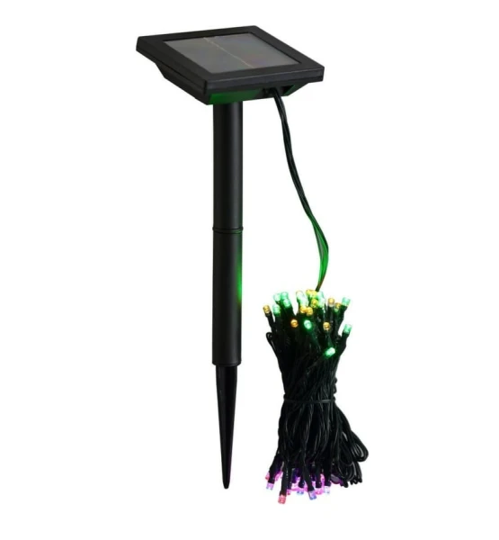 Фонарь садовый Облик 491 50LED от батареек IP53 гирлянда разноцветная черный (1/24)