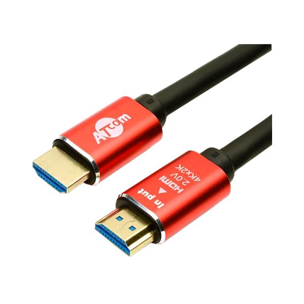 Кабель Atcom AT5943 HDMI (m)-HDMI (m) 5.0м ПВХ ver.2.0 красный в пакете (1/60)