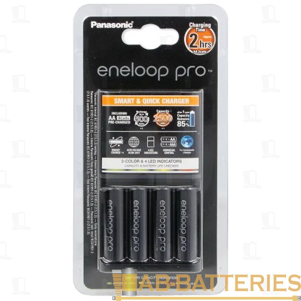 З/У для аккумуляторов Panasonic eneloop Smart-Quick Charger AA/AAA 4 слота +4AA 2500mAh (1/4)