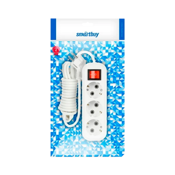 Удлинитель Smartbuy 3р.С/З 16A 7.0м с выкл. ПВС 3x1мм² белый (1/30)