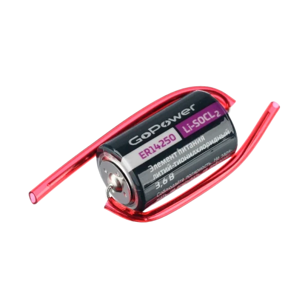 Батарейка GoPower ER14250 1/2AA PC1 Li-SOCl2 3.6V с выводами (1/10/500)