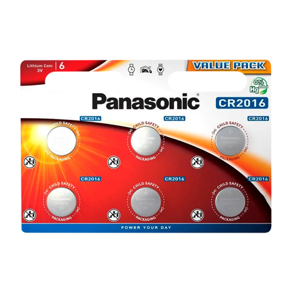 Батарейка Panasonic Power Cells CR2016 BL6 Lithium 3V (6/120/480)