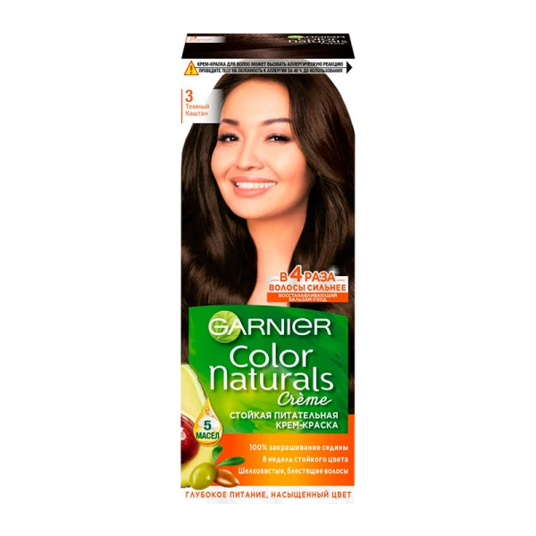 Краска для волос GARNIER Color Naturals 110мл 3 Темный каштан (1/12)