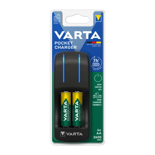 З/У для аккумуляторов Varta Pocket Charger (57642) AA/AAA 4 слота +4AA 2600mAh