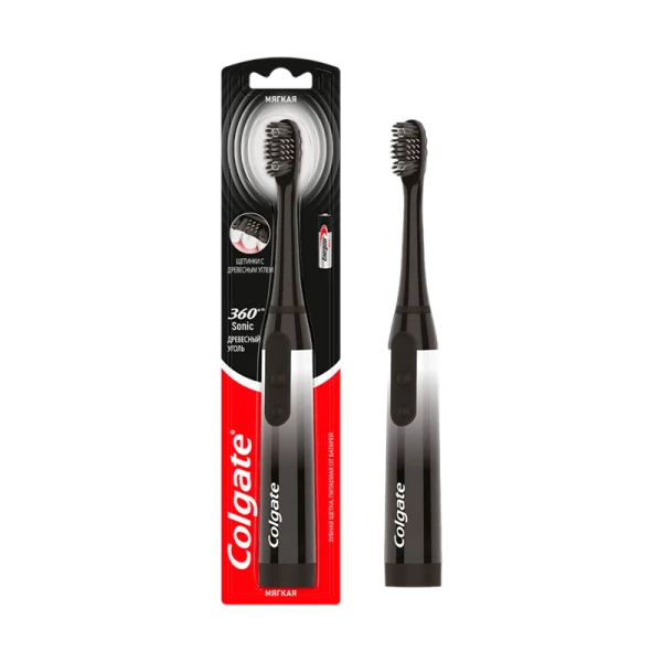 Зубная щетка COLGATE Электрическая 360 Sonic мягкая Древесный Уголь