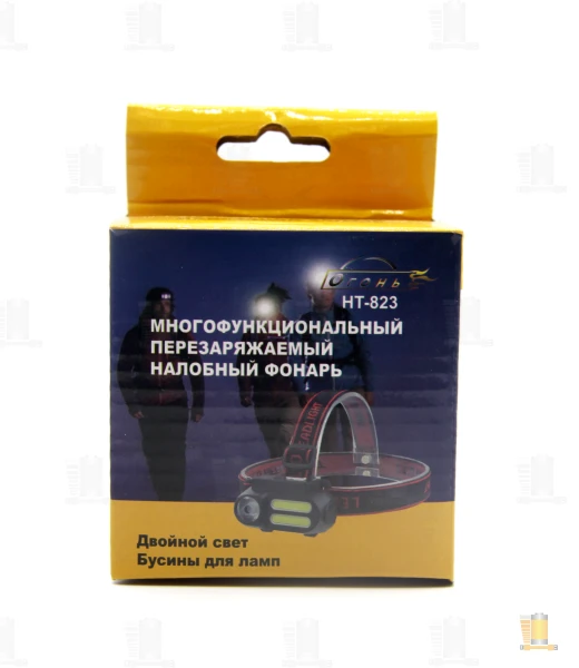 Фонарь налобный Без бренда NF-611 1LED+COB от аккумулятора 3 режима черный