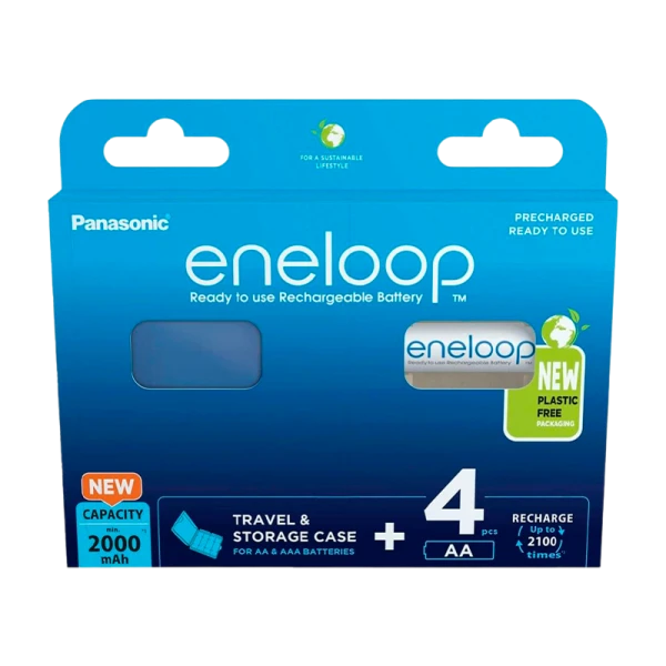 Аккумулятор предзаряженный RTU Panasonic HR6 AA BL4 NI-MH eneloop 2000mAh пласт. футл. (4/40/160)