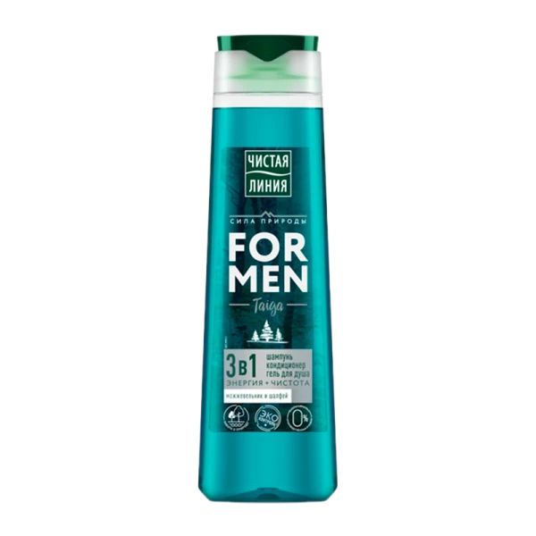 Шампунь Чистая линия Энергия и чистота 3в1 мужской 400мл (1/6)