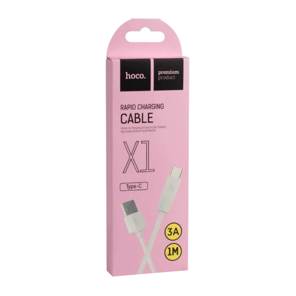 Кабель HOCO X1 USB (m)-Type-C (m) 1.0м 2.4A ПВХ белый (1/30/300)
