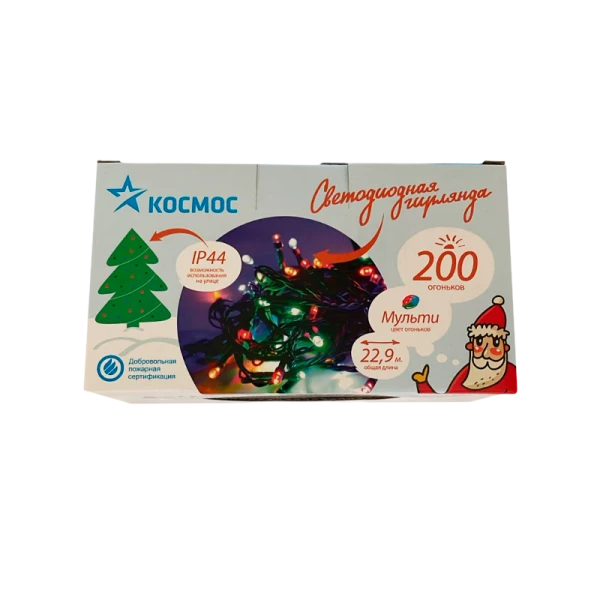 Гирлянда Космос Светодиодная Уличная 200LED 21.4м лампочки нить 8 режимов мульти (1/40)