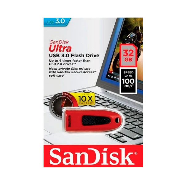 Флеш-накопитель SanDisk ULTRA CZ48 32GB USB3.0 пластик красный
