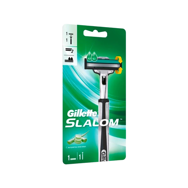 Бритва Gillette Slalom Plus (RUS) (Vector+) 2 лезвия 1 кассета (1/6)