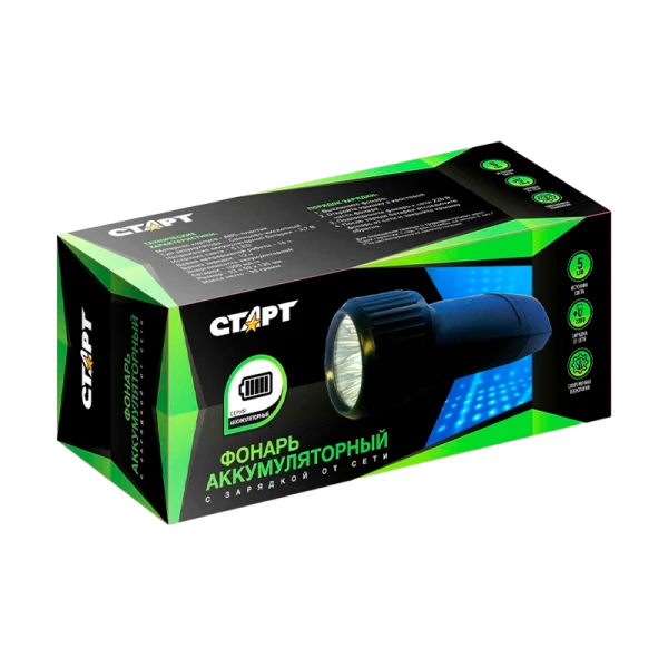 Фонарь светодиодный Старт LHE 509-B1 5LED от батареек черный (1/30/120)