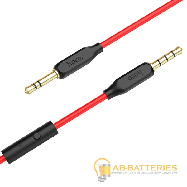 Кабель AUX HOCO UPA12 Jack 3.5mm (m)-Jack 3.5mm (m) 1.0м силикон черный (1/30/300)