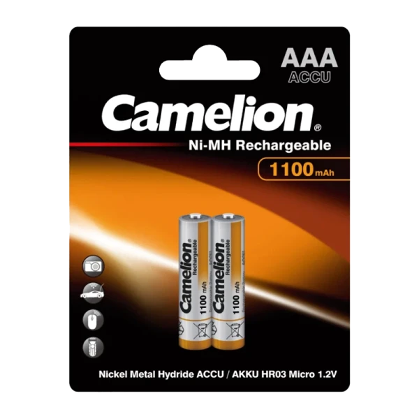 Аккумулятор бытовой Camelion HR03 AAA BL2 NI-MH 1100mAh (2/24/480/17280)