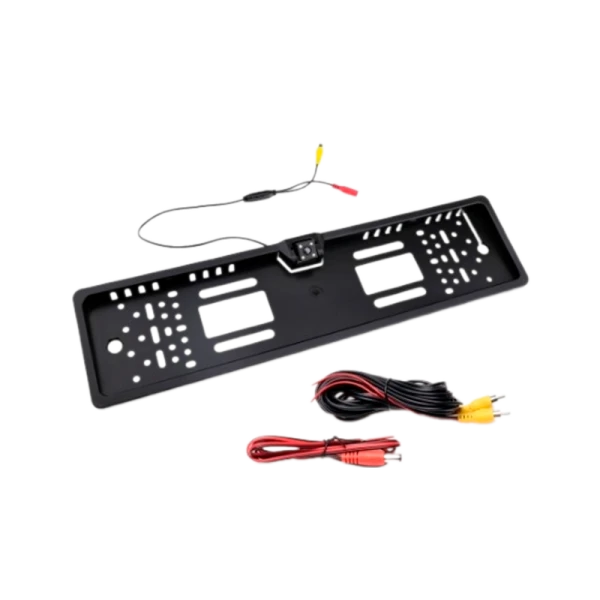 Рамка для номера с камерой заднего вида 4 диода черная (1/20)
