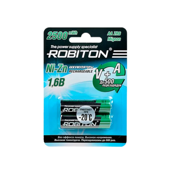 Аккумулятор ROBITON 2500NZAA-2 Ni-Zn AA 2500мВтч, 1500мАч BL2