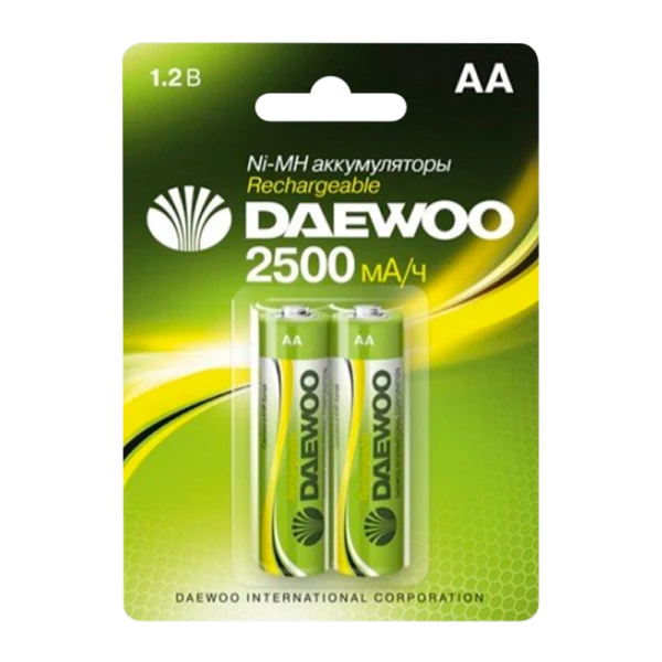 Аккумулятор бытовой Daewoo HR6 AA BL2 NI-MH 2500mAh (2/20/100)