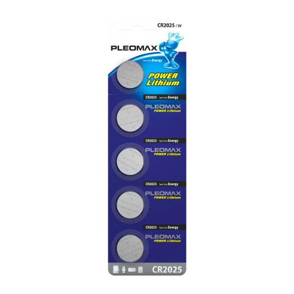 Батарейка Pleomax CR2025 BL5 Lithium 3V (5/100/2000/80000)