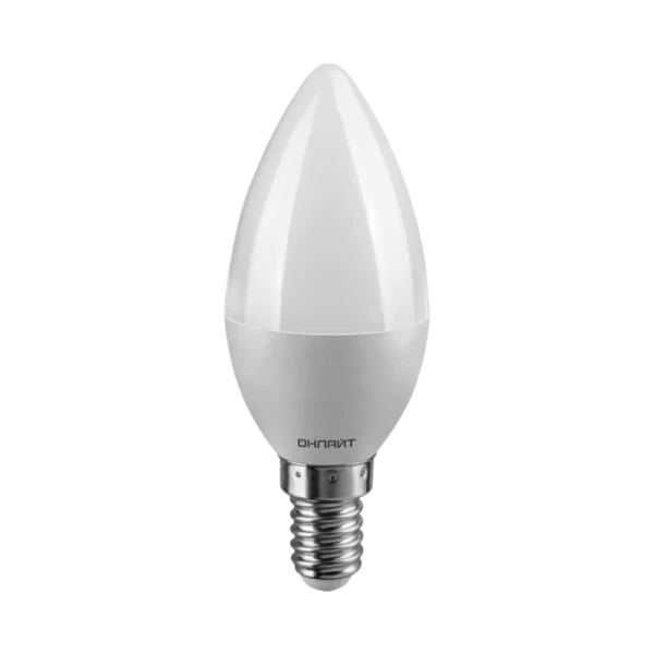 Лампа светодиодная ОНЛАЙТ Свеча 8W Е14 C37-8-230-4K-E14-FR холодный&nbsp;&nbsp;свет