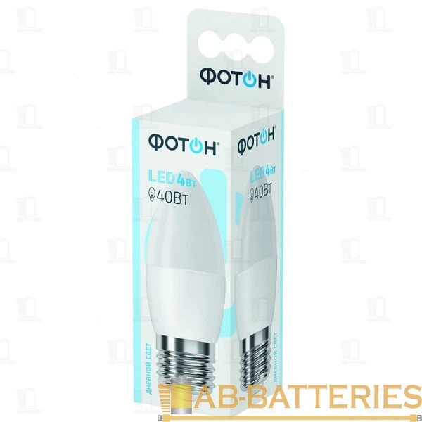 Лампа светодиодная Фотон B35 E27 9W 4000К 100-265V свеча (1/10/50)
