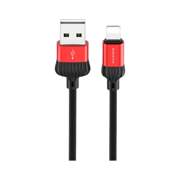 Кабель Borofone BX28 USB (m)-Lightning (m) 1.0м 2.4A ПВХ красный (1/360)