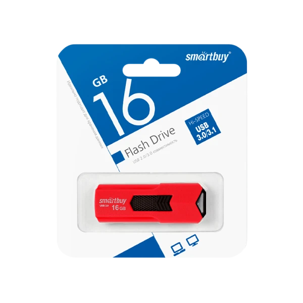 Флеш-накопитель Smartbuy Stream 16GB USB3.0 пластик красный