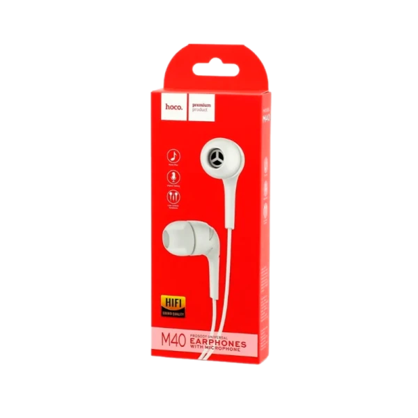Наушники внутриканальные HOCO M40 с микр. белый (1/21/210)