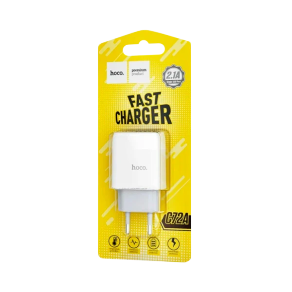 Сетевое З/У HOCO C72A 1USB 2.1A белый (1/36/216)
