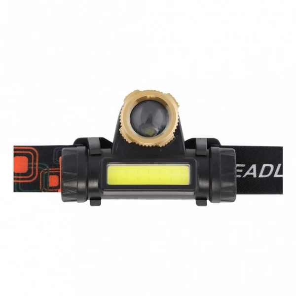 Фонарь налобный Smartbuy SBF-HL038 3W 3COB от аккумулятора IPX3 2 режима черный