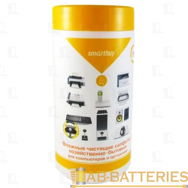 Салфетка Smartbuy для поверхностей влажные 100шт. туба (1/6)