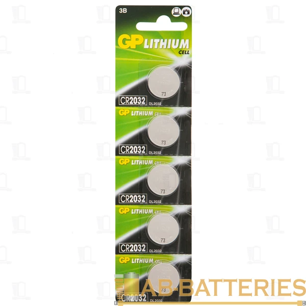 Батарейка GP CR2032 BL5 Lithium 3V (5/100/1000) R