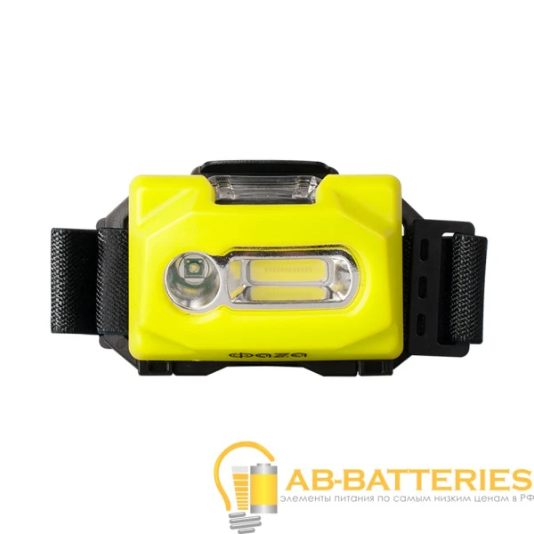 Фонарь налобный Фаzа H6-L3W 3W 1LED от батареек IP44 3 режима черный зеленый (1/12/48)