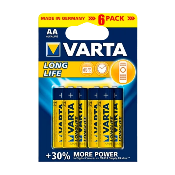 Батарейка Varta LONGLIFE LR6 AA BL4+2 Alkaline 1.5V (4106) (6/60/300)
