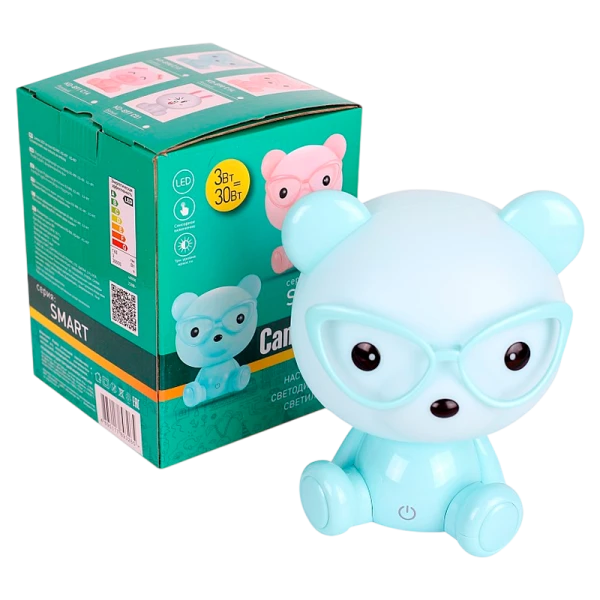 Светильник настольный Camelion KD-890 3W 1LED IP20 на основании сенс. голубой (1/12)