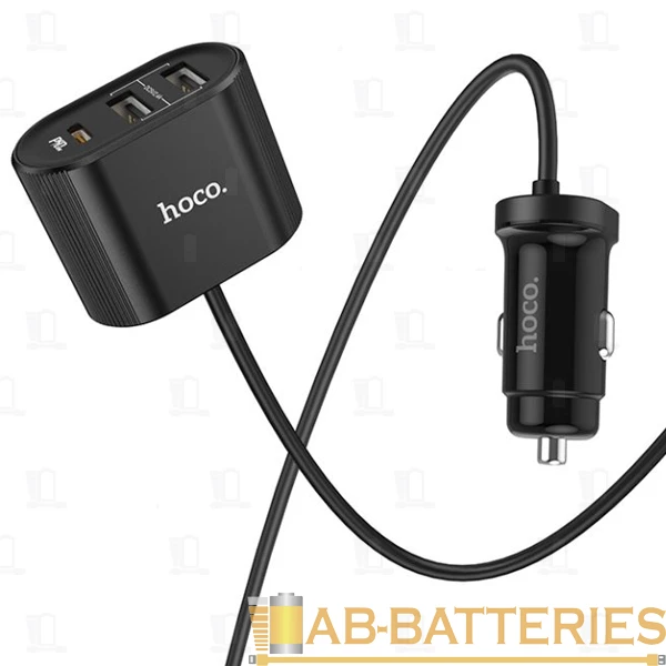 Автомобильное З/У HOCO Z35 3USB/Type-C 2.4A QC3.0 черный (1/11/110)