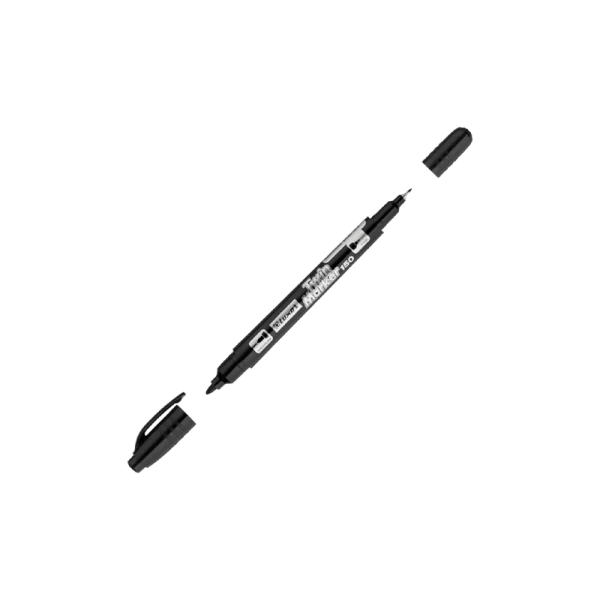 Маркер перманентный Luxor TWIN MARKER 150 1.0/0.7 мм двухсторонний черный (1/12/144/1152)