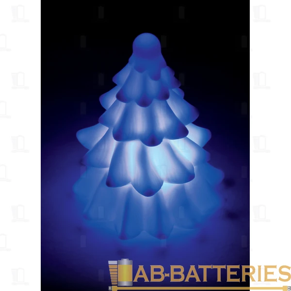 Фигурка Космос "Ёлка" пластик 10.0см с подсветкой со шнурком синий (1/96)
