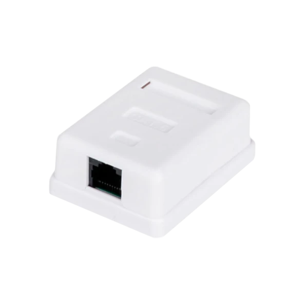 Розетка Atcom 1 порт накладная (UTP, RJ45, Кат.5e, белая)