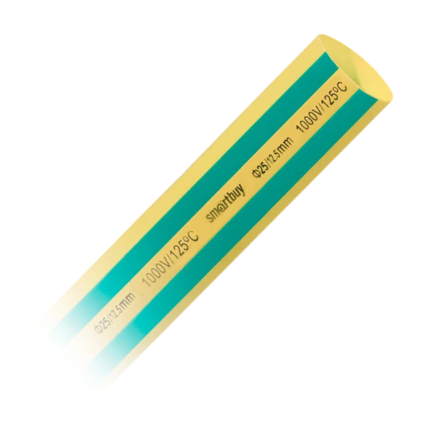 Термоусаживаемая трубка Smartbuy 25/12,5, желтый-зеленый, 1 метр (SBE-HST-25-yg)