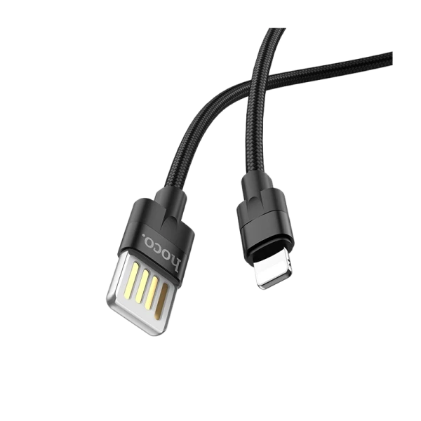 Кабель HOCO U55 USB (m)-Lightning (m) 1.2м 2.4A нейлон черный (1/25/250)